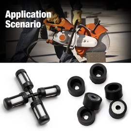 6pcs Cut-Off Saw Rubber Buffer Foot + 4pcs Fuel Filter Replacement for Stihl TS410 TS420 TS510 TS700 TS760 TS800 Repl.# 4205-790-9300, 4205 790 9300, 635-009