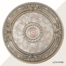 AFD Home Petite Round Chandelier Ceiling Medallion or Fan Medallion, 24 Inches, Champagne