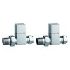 Keenware KRA-005 Square Radiator & Towel Warmer Straight Valves, Chrome