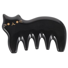 FOMIYES Peine de masaje, Guasha para raspar el cuero cabelludo, tabla de masaje corporal Gua Sha (negro)