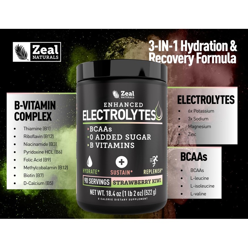 Zeal Electrolyte Powder - 90 Servings | Keto Electrolytes Powder