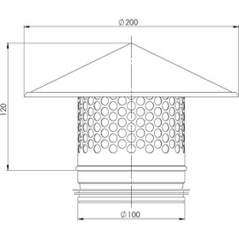 Ø 100mm / 4 inch Metal Chimney Cowl with Bird Guard - Rain Snow Hat - Exhaust Tube End - Vent Cover/Cap