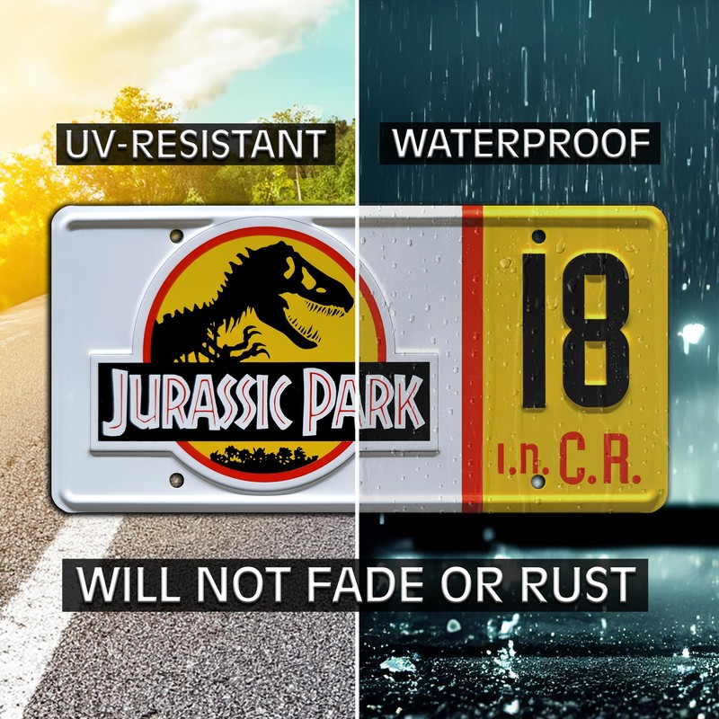 Jurassic Trilogy | # 18 | Metal Stamped License Plate
