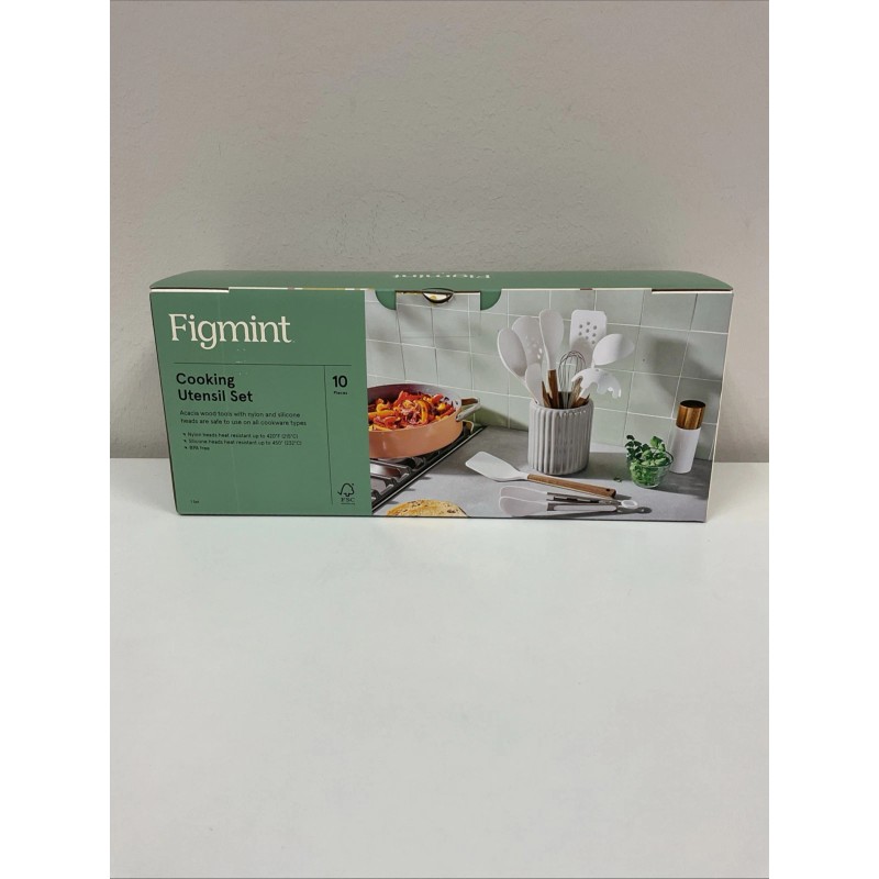 Figmint 10pc Silicone Cooking Utensil Set - White