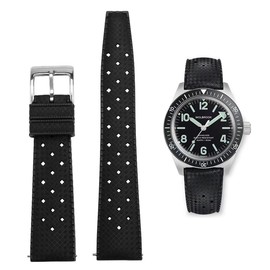 HEYOZURY FKM Rubber Watch Bands Quick Release Tropical Style Fluororubber 18mm 20mm 22mm Replacement Soft Breathable Durable FKM Rubber Sport Diving Watchbands Straps for Omega X Swatch X Blancpain