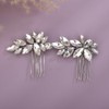 Teyglen Rhinestone Wedding Hair Comb Silver Crystal Headpiece for Bride