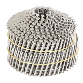 marddpair 1200 Count 1-1/2-Inch x .090-Inch 15-Degree Ring Shank Stainless Steel Siding Nails Collated Wire Coil Nails for Board Siding