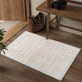 Triohero Washable 2x3 Boho Geometric Rug Entry Rugs for Inside House, Small Door Rugs for Entryway Indoor Non-Slip Ultra-Thin Accent Rug for Entryway, Bathroom, or Kitchen