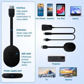 INGQI TV HDMI Display Dongle Adapter, Wireless TV Receiver, Phone APP Video Mirroring HDMI Wireless Extender Phone Tablet Laptop to TV Projector Monitor DLAN Function