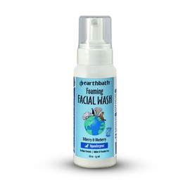 earthbath, Foaming Facial Wash - Dog Face Wash, Hypoallergenic, Tear Free Formula, Sulfate & Paraben Free, Cruelty-Free, Vegan, Gluten-Free, Bilberry & Blueberry Facial for Dogs & Cats - 8 Oz