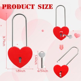 3 PCS Heart Lock Love Lock for Bridge Padlock with Keys for Lovers Valentines Day Gift Decorations Small Cute Red Heart Shaped Locks for Diary Book Jewelry Box Locker Suitcase Luggage