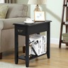Tangkula Narrow End Table, Slim Side Table with Drawer and