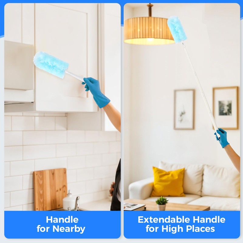 30PCS Duster Refills Compatible with Flash, 360° Fluffy Dust Magnet