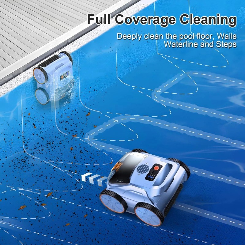 Seauto Cordless Pool Vacuum Roboric Automatic Pool Cleaner Wall and