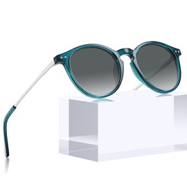 CARFIA Fashion Polarized Round Sunglasses for Women Hand-polished Acetate Frame Eyewear CA508