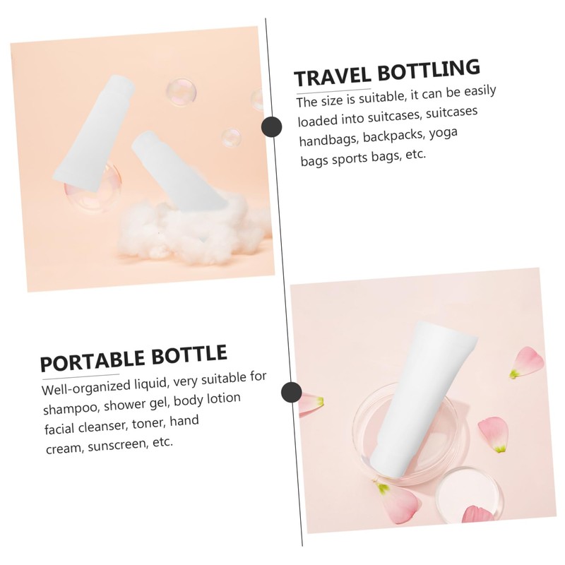 Baluue 10pcs Travel Bottles Refillable Shampoo Face Wash Body Lotion