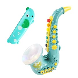 IIROMECI Toy Saxophone with Light & Sound, Toy Harmonica for Kids, Early Educational Toy Musical Instrument Toys for Toddlers Girls Boys Age 3+ (Green)
