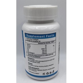 Ubiney Omega 3 Fish Oil 2000mg Softgels, 120 Count - High Potency EPA 360mg. EXP : 5:27