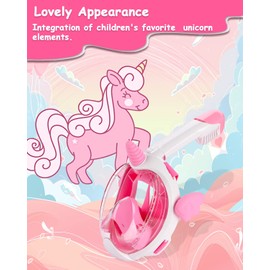 Flyboo Diving Mask, Snorkel Mask, Full Mask for Children, 180 Degree Vision, Unicorn Diving Masks with Panoramic Full Face Design, Diving Goggles for Children