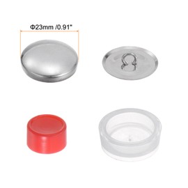 HARFINGTON 100 Sets Self Cover Button Kit 36L 0.9" 23mm with Wire Backs Aluminum Buttons to Cover Fabric Button Maker Covered Buttons Kit with 2 Tools for DIY Cloth Home Decor Sewing
