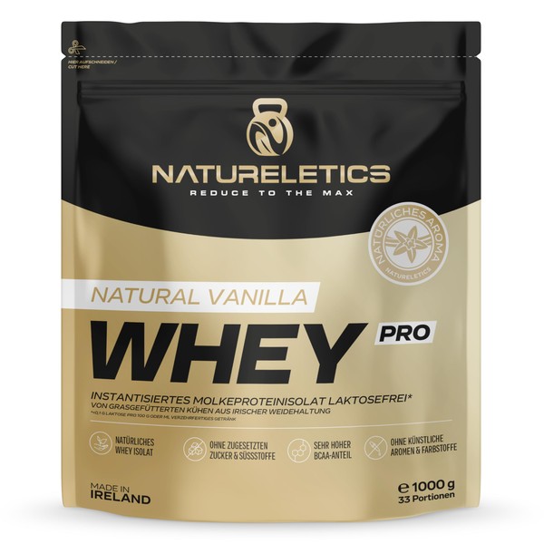 NATURELETICS Premium Whey Isolate Vanilla, Lactose Free, Low Fat without