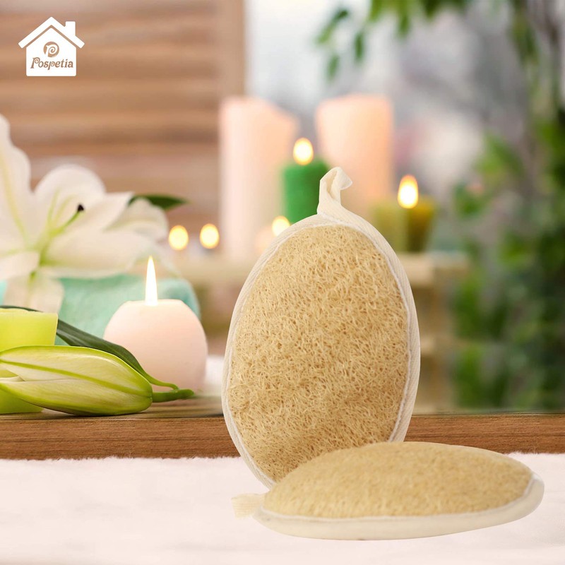 Pospetia Natural Loofah Loofah Scallop Scum Bath Sponge Exfoliating Bath