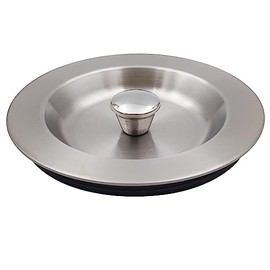 GZILA - Tapón de repuesto para fregadero de cocina, tapa de sellado para desagües estándar de 3-1/2 pulgadas, acero inoxidable 304 con junta de goma, níquel cepillado