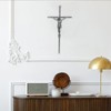 Pietism Crucifix Wall Cross Silver 10 Inches Metal Wall Cross