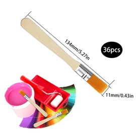 ZIOYA 36 Piece Bristle Brush Set Brush Small Paint Brush for Paints Stains Varnishes Acrylic Paint Flat Brush for Painting Walls
