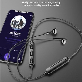 Tempaky B7 Auriculares Bluetooth inalámbricos para Colgar en el Cuello Orejas Deportivas Negro Negro                                                  