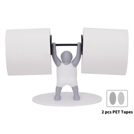 Stand Weightlifter with Barbell, Weightlifter Toilet Roll Holder,Fitness Enthusiasts Fun Bathroom Kitchen Decor, Unique 3D Printed Design Toilet Paper Holder