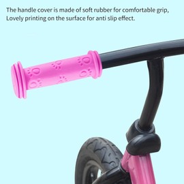 1 Pair Bike Grips Pink Non Slip TPR Bike Handle Grips, Bike Handlebar Grips, Mountain Bike Grips Lock on, for Boys Girls Bike Scooter, Balance Bike Handlebars