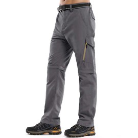 Hiking Pants for Men Convertible Zip Off Boy Scout Quick Dry Lightweight Cargo Travel Safari Pants (6088 Grey 34)