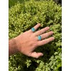 HarlemBling Blue Genuine Turquoise Mens Real Solid 925 Sterling Silver