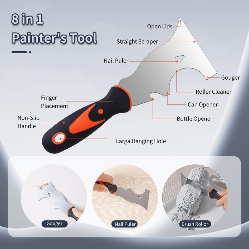 Drywall Knife Set, 14Pcs Stainless Steel Putty Tools Includes Putty