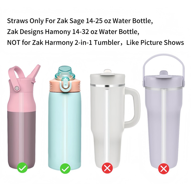 Replacement Straws For Zak Sage 14-25 Oz Water Bottle, Compatible
