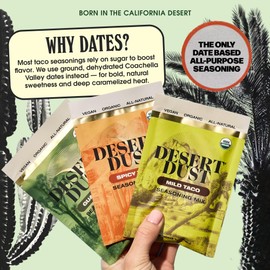 Desert Dust Mild Taco Seasoning | Organic, Gluten-Free, Vegan, Non-GMO | All-Natural Blend for Tacos, Potatoes, and More (12 Pack, Mild Taco)