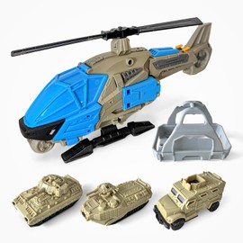Helicopter Toys with Tanks,Airplane Toy for Boys,Including One Helicopter and Three Tanks,Gifts for Boys,Boys Toys 6-8 Years Old,Gifts for Boys Grils