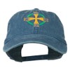 Celtic Cross Embroidered Washed Cap - Navy OSFM