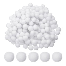 PATIKIL 0.4inch(10mm) Pom Poms for Crafts, 500pcs Small Pompoms for Crafts Mini Puff Balls Bulk High Elasticity Fuzzy Balls for Hats Christmas Art DIY, White