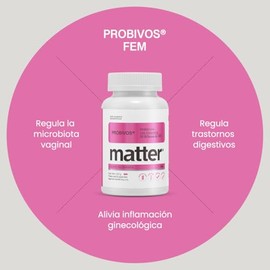 MATTER SMART NUTRIENTS - Probivos Fem, Probiticos y Probiticos para Mujer con Glutamina, 50 Billones UFC, Cpsulas Veganas - 30 Cpsulas                