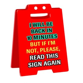 Funny Office Prank Desk Sign, Desk Accessories, Humor Desktop Decoration, Office Decor for Women Men Colleagues Table Bedroom Study Room (Red)