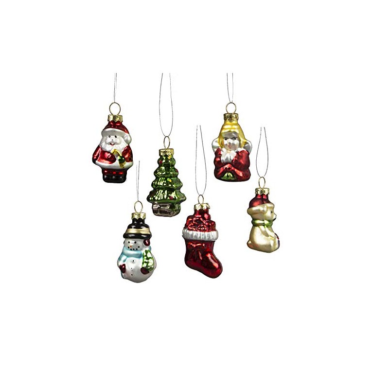 Sass & Belle Glitzy Mini Christmas Characters Shaped Baubles -