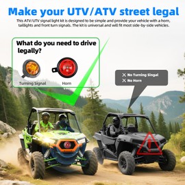 Roykaw Universal UTV Turn Signal Kit with Horn, ATV Blink Kit, Compatible with Arctic Cat, Can - am, and Yamaha, Also Suitable for ATVs and Side - by - Side Vehicles