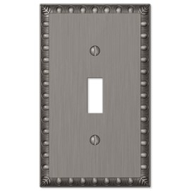 Amerelle 90TAN Egg & Dart Wallplate, 1 Toggle, Antique Nickel