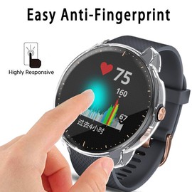 Compatible for Garmin Vivoactive 3 Music Waterproof Protective Case Soft TPU Plated Screen Protector Cover Scratch-Proof All Around Screen Cover Bumper Shell for Garmin vivoactive 3 Music (Clear)