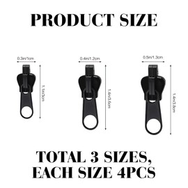 12 Stück ReißVerschluss Reparatur Set, Reißverschluss Zipper, Endlosreißverschluss mit Zipper, Ersatz Zippers für ReißVerschlus, Reißverschlus Schieber Ersatz, für Jacken, Mäntel, Koffer