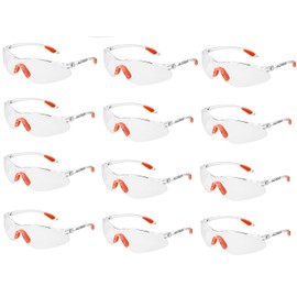 Wild Polar Safety Glasses - Eye Protection Goggles with Clear Lenses, Orange Nose and Ear Grips - Anti Fog Personal Protective Glasses for Work (12)