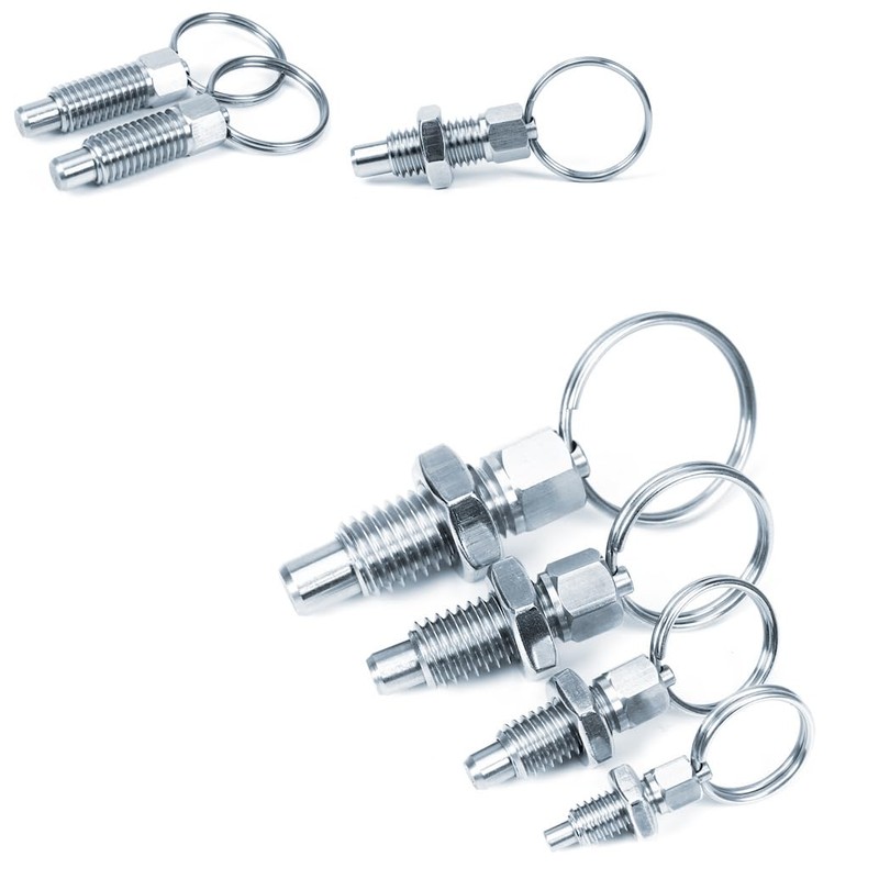 POFET 5pcs Stainless Steel Non Lock-Out Indexing Plunger with Pull
