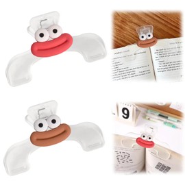 Jravezt Stationery Clips, Set of 2, Book Clips, Plastic, Transparent, Textbook Clips, Study Clips, Cute, Clear, Convenient, Easy to Use, Food Storage, Document Paper, Stationery, Office Supplies,